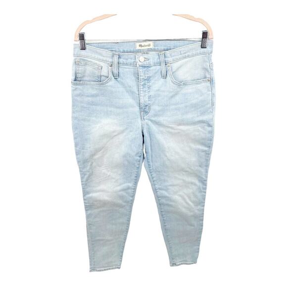 Madewell 9" Mid-Rise Skinny Crop Denim Jeans Light Wash Relaxed Fit Size 31 - Picture 2 of 11
